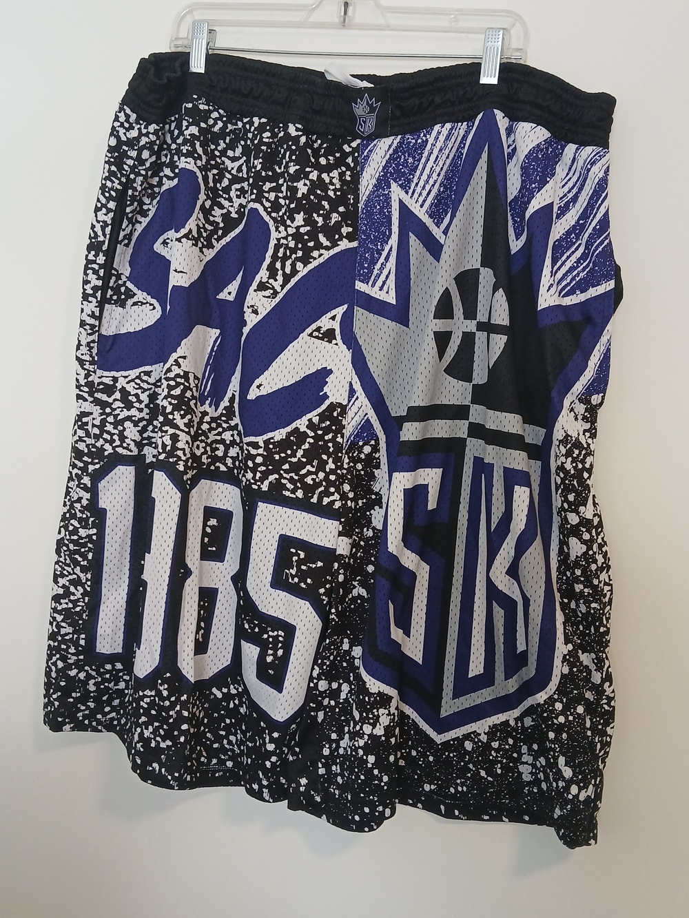 Mitchell & Ness Black and Purple Sacramento Kings Basketball Shorts 4XLT